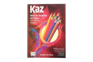 BLOCO DE DESENHO A3 KAZ 150G CREME