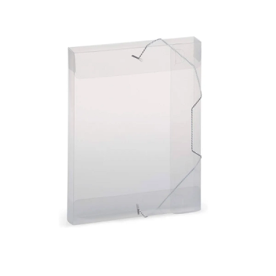 PASTA PLASCONY PP ABA  ELÁSTICO OFÍCIO DORSO 40MM TRANSPARENTE