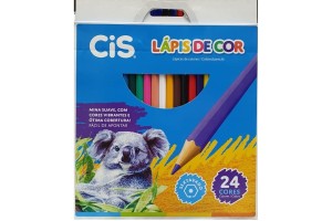 LAPIS DE COR COLORCIS PLASTIC SEXTAVADO COM 24 CORES