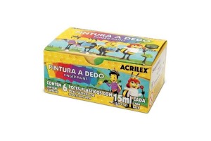 PINTURA A DEDO ACRILEX COM 6 CORES 15ML