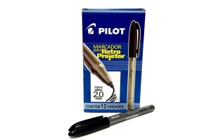 MARCADOR RETROPROJETOR 2.0 PRETA PILOT CX 12 UNI