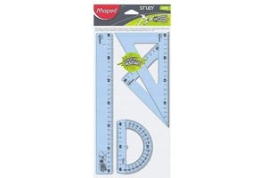 KIT MAPED STUDY UNBREAKABLE 1 REGUA 30CM  2 ESQUADROS 60 E 45  1 TRANSFERIDOR 1